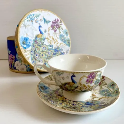 Ace Peacock Tea Cup Set