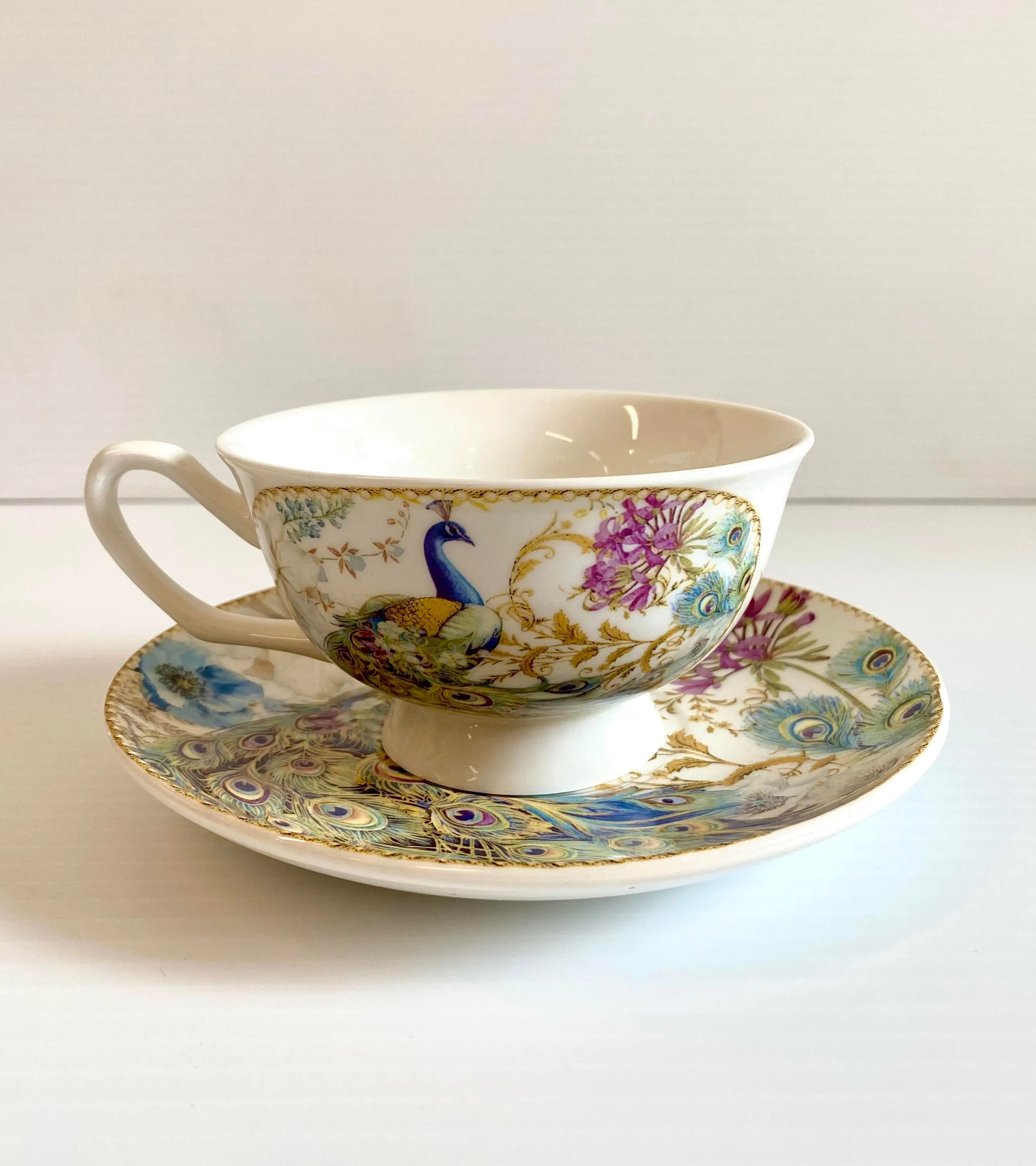 Ace Peacock Tea Cup Set