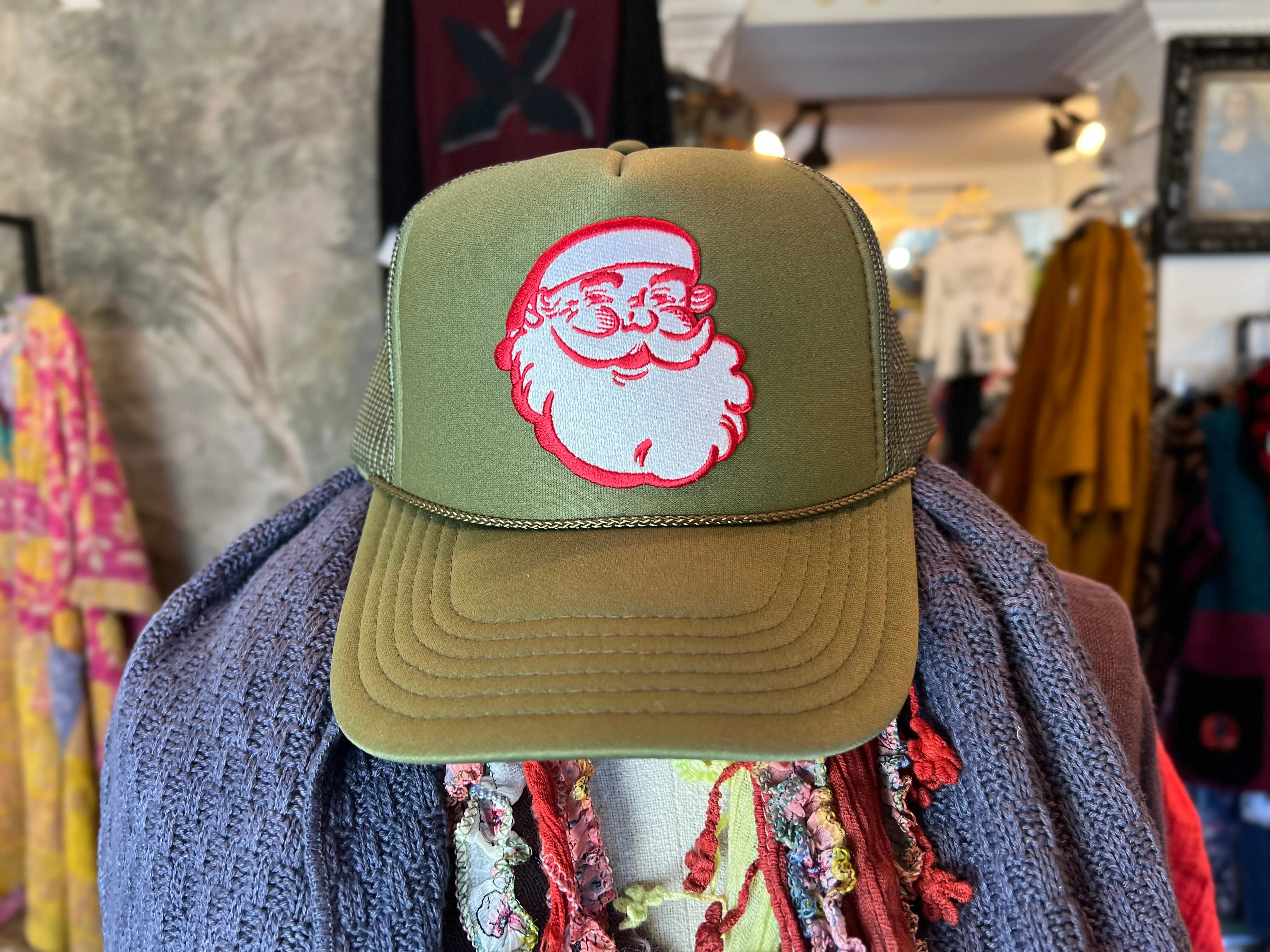 Chenille Merry Trucker Hat-SANTA