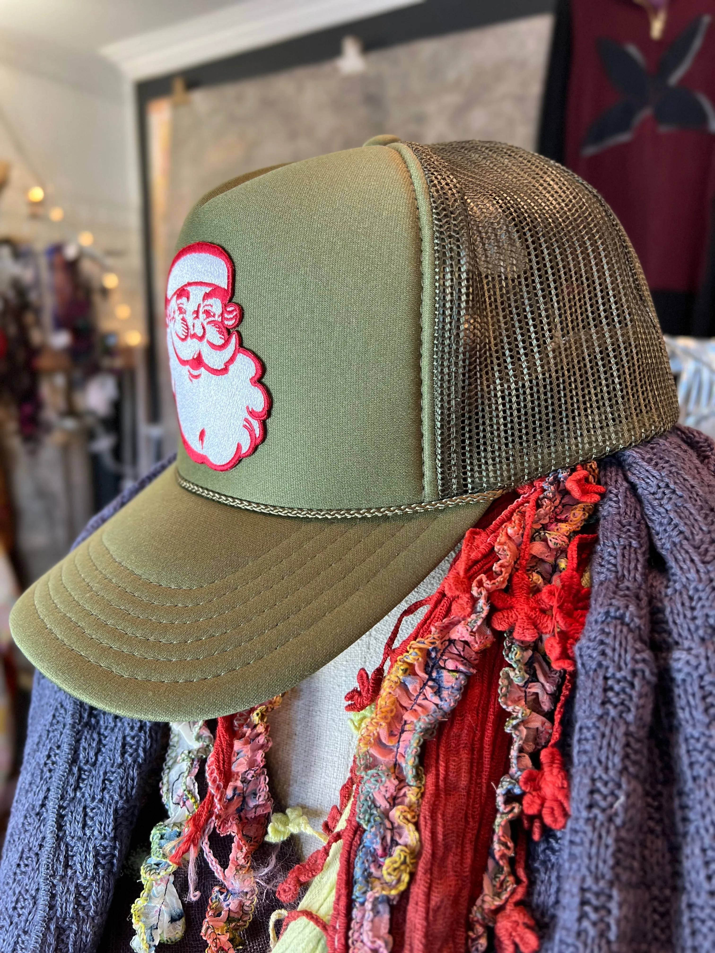 Chenille Merry Trucker Hat-SANTA