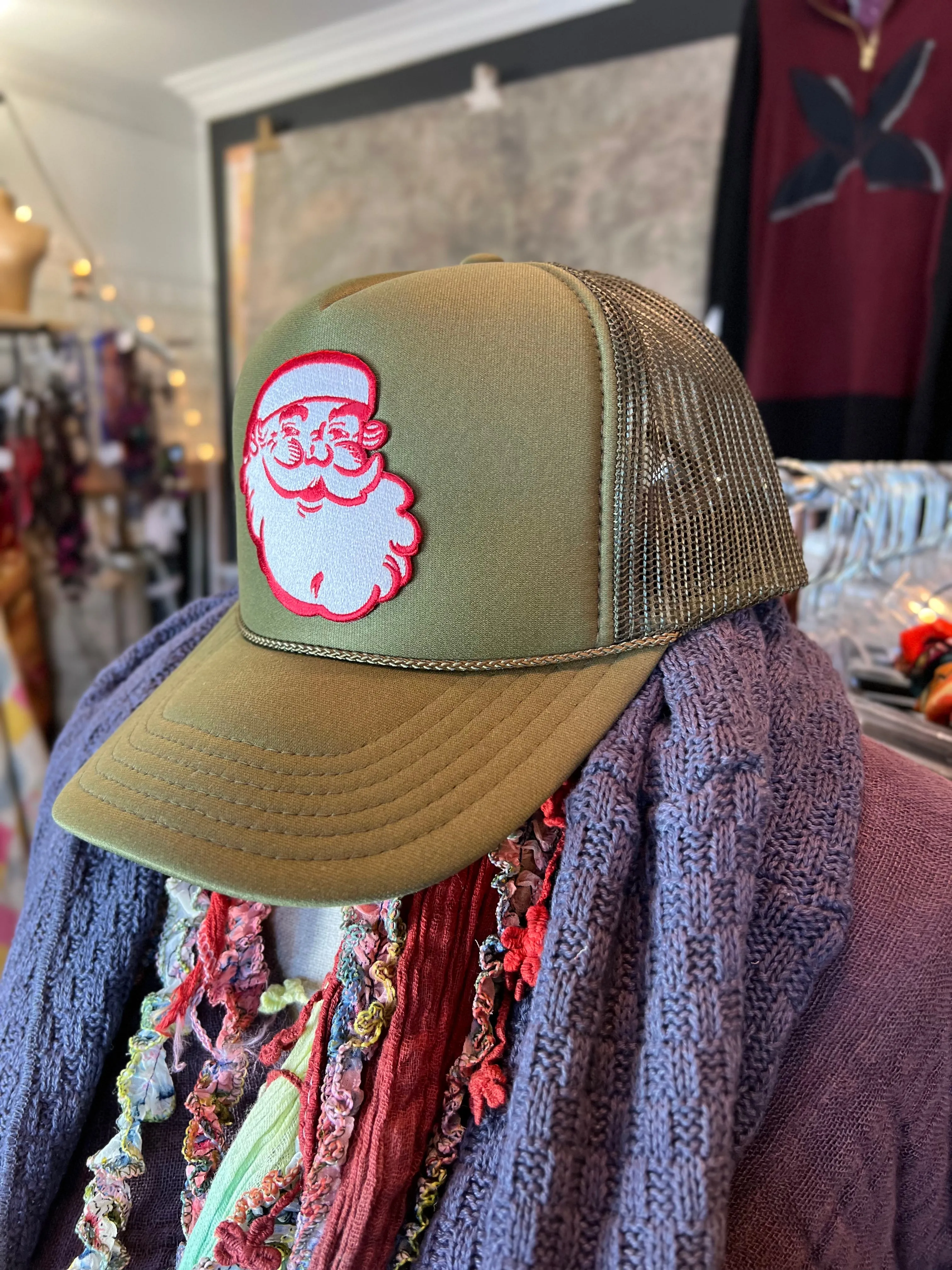 Chenille Merry Trucker Hat-SANTA