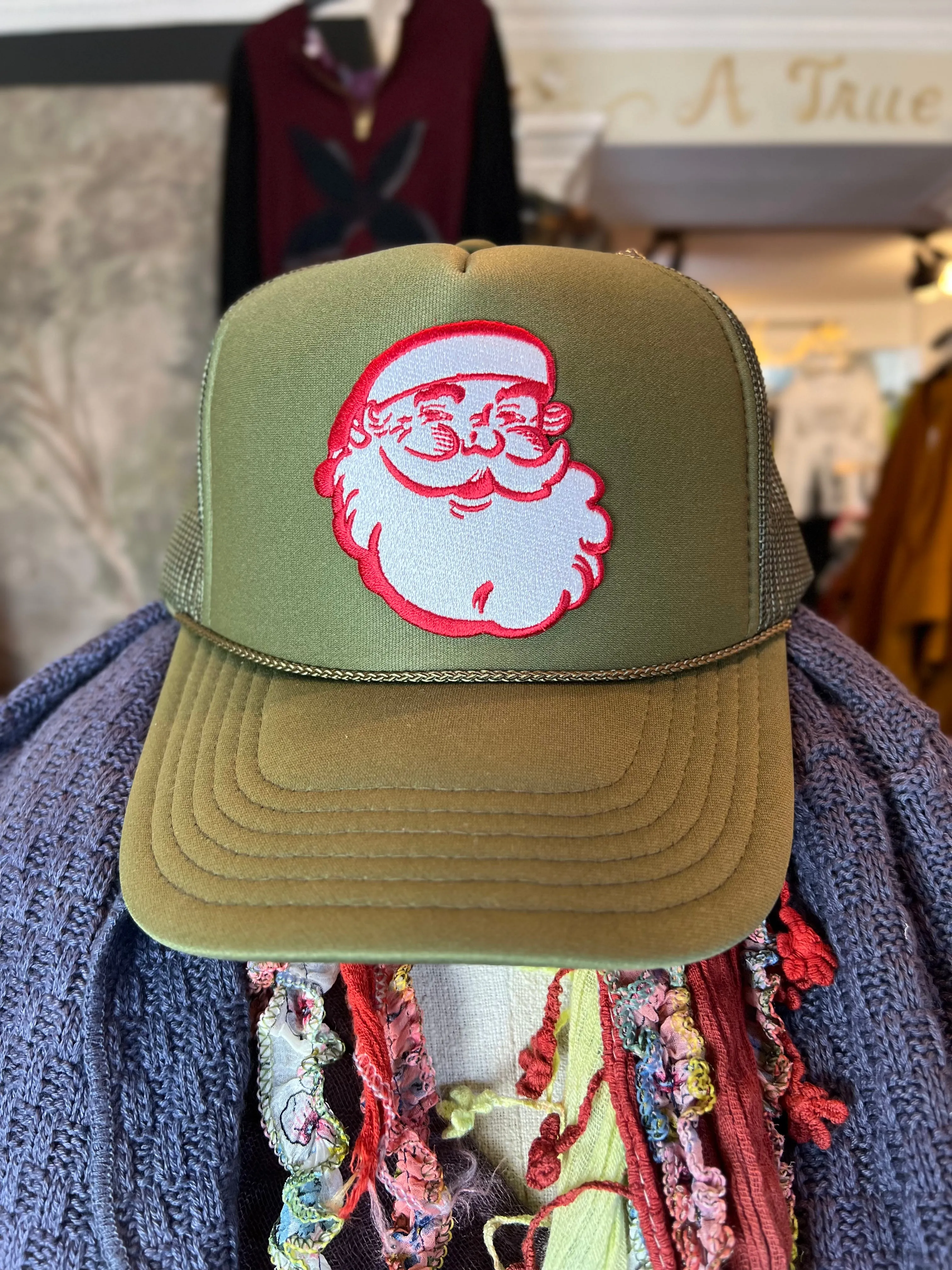 Chenille Merry Trucker Hat-SANTA
