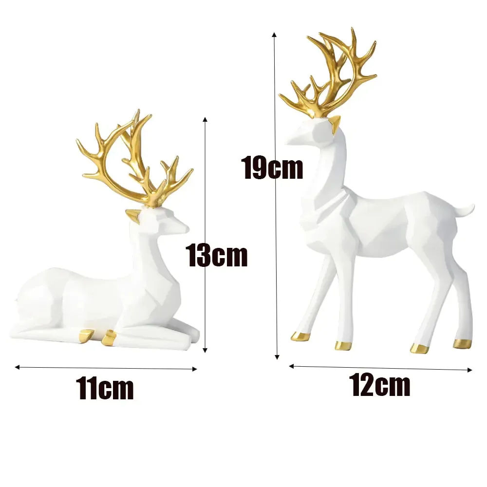 Elk Deer Statue Figurines