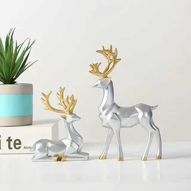 Elk Deer Statue Figurines