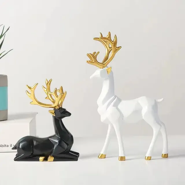 Elk Deer Statue Figurines