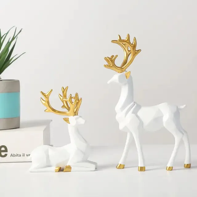 Elk Deer Statue Figurines