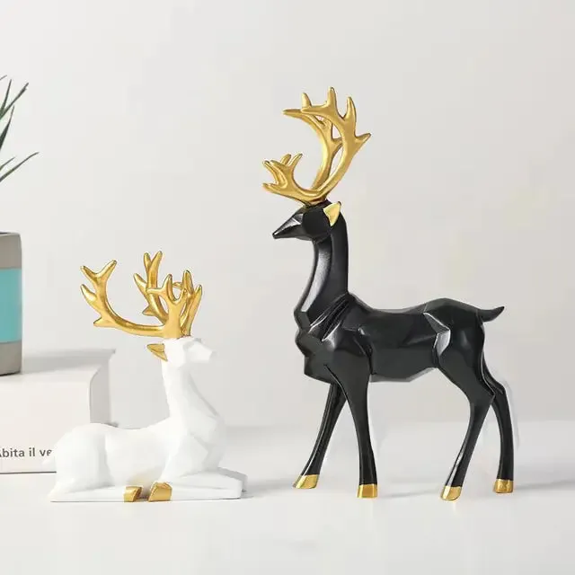 Elk Deer Statue Figurines