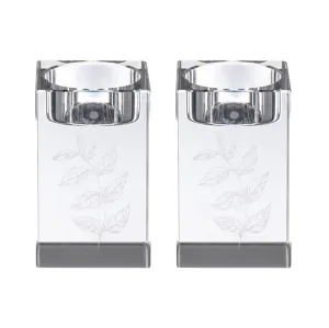 ENGRAVED CRYSTAL TEA LIGHT HOLDERS