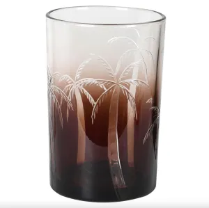 Glass Palm Tree Candle Holder