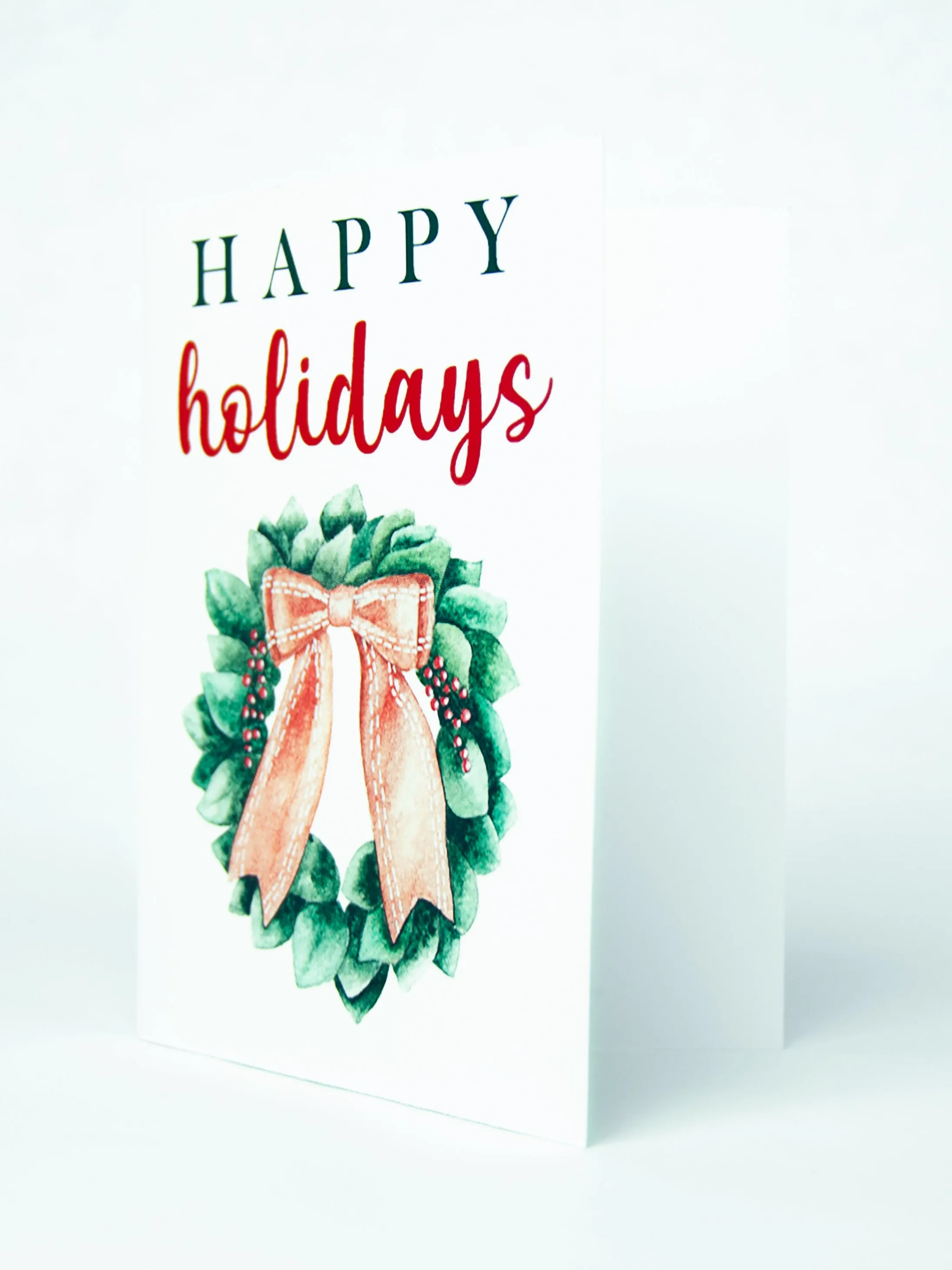 Happy Holidays Wreath Card