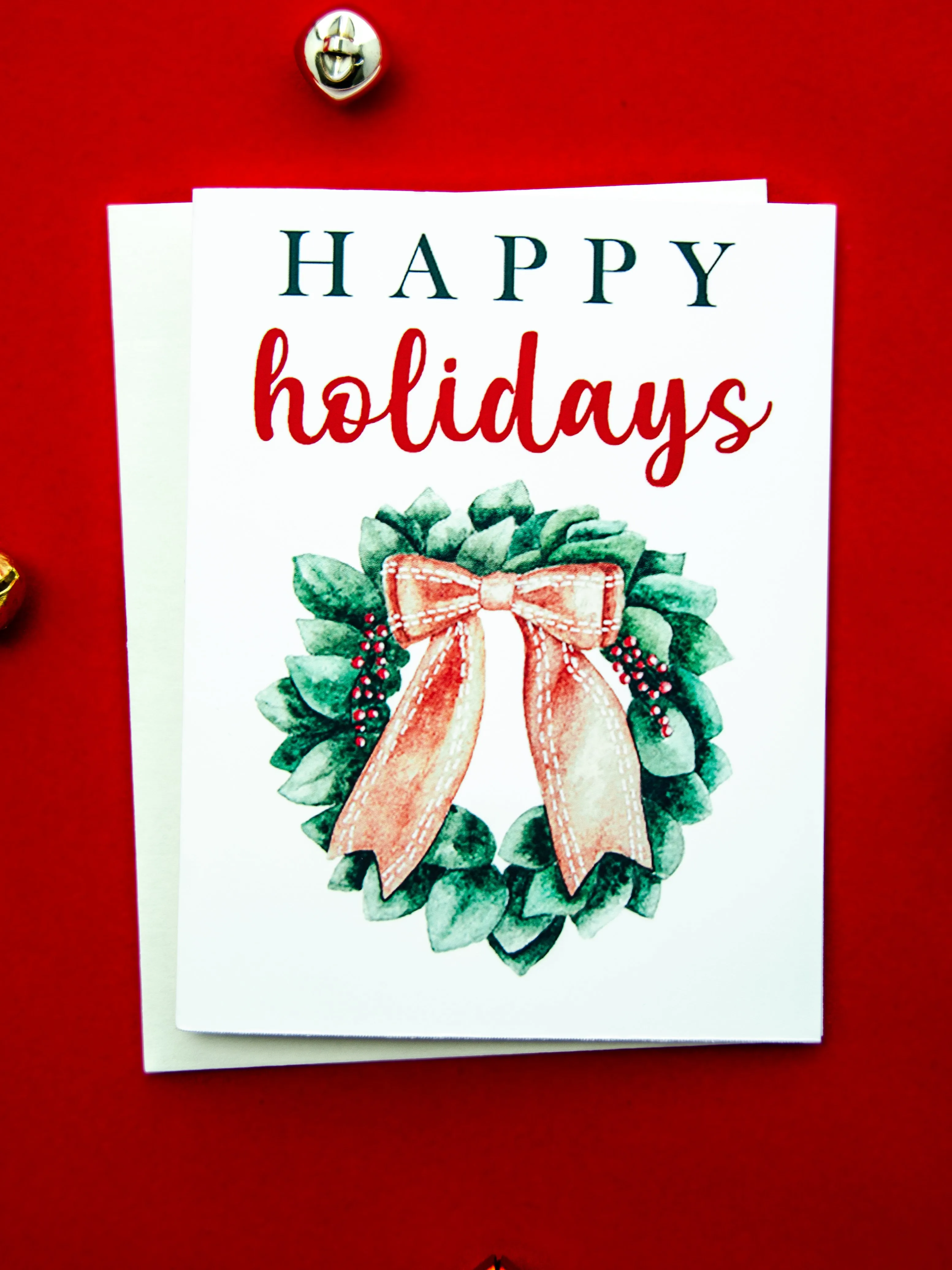 Happy Holidays Wreath Card
