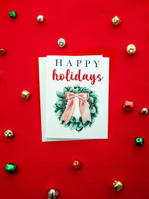 Happy Holidays Wreath Card