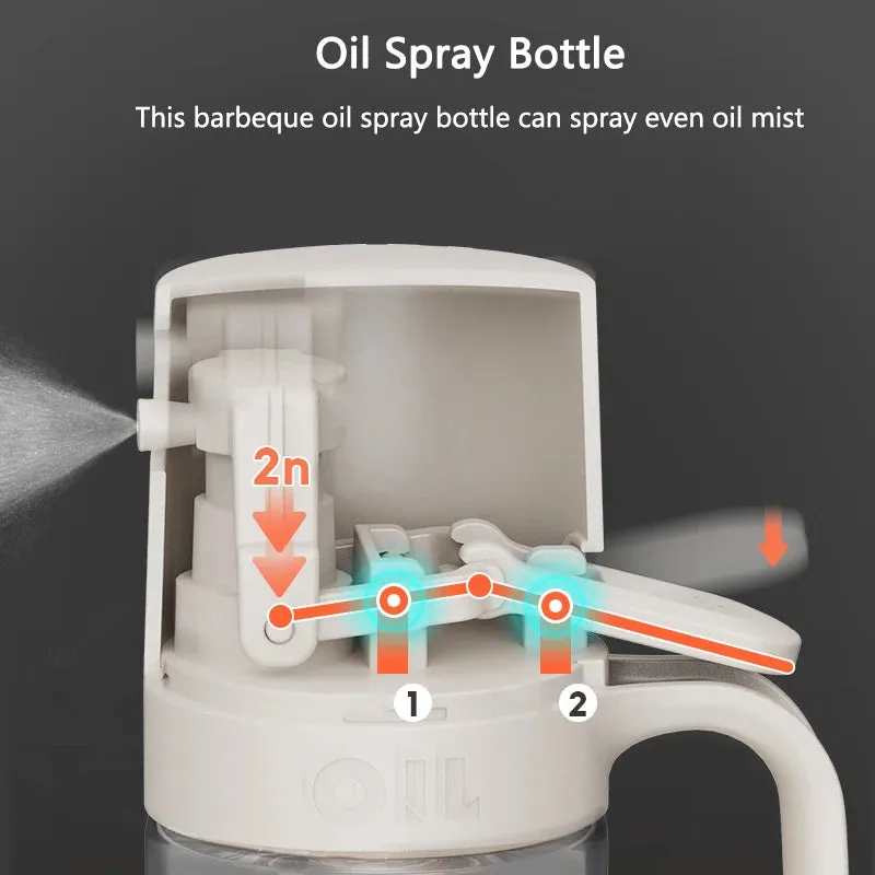 High Borosilicate Glass Oil Spray Bottle 250ml Perfect for Air Fryer Salad Baking Cooking Oil Dispenser Olive Oil Sprayer Mister
