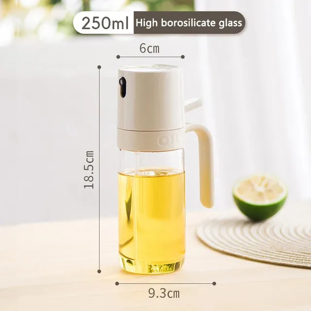 High Borosilicate Glass Oil Spray Bottle 250ml Perfect for Air Fryer Salad Baking Cooking Oil Dispenser Olive Oil Sprayer Mister