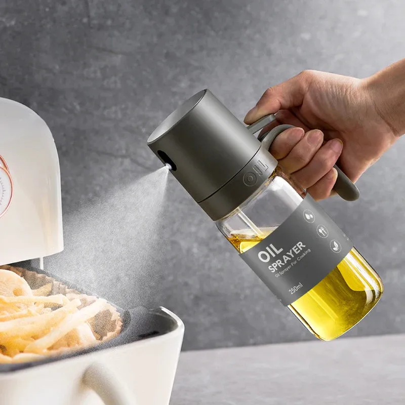 High Borosilicate Glass Oil Spray Bottle 250ml Perfect for Air Fryer Salad Baking Cooking Oil Dispenser Olive Oil Sprayer Mister