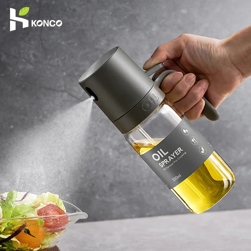 High Borosilicate Glass Oil Spray Bottle 250ml Perfect for Air Fryer Salad Baking Cooking Oil Dispenser Olive Oil Sprayer Mister