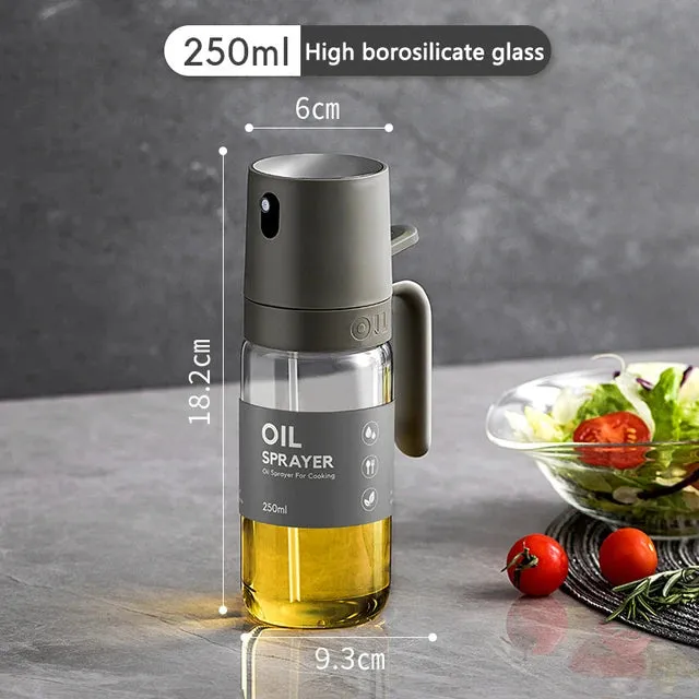 High Borosilicate Glass Oil Spray Bottle 250ml Perfect for Air Fryer Salad Baking Cooking Oil Dispenser Olive Oil Sprayer Mister