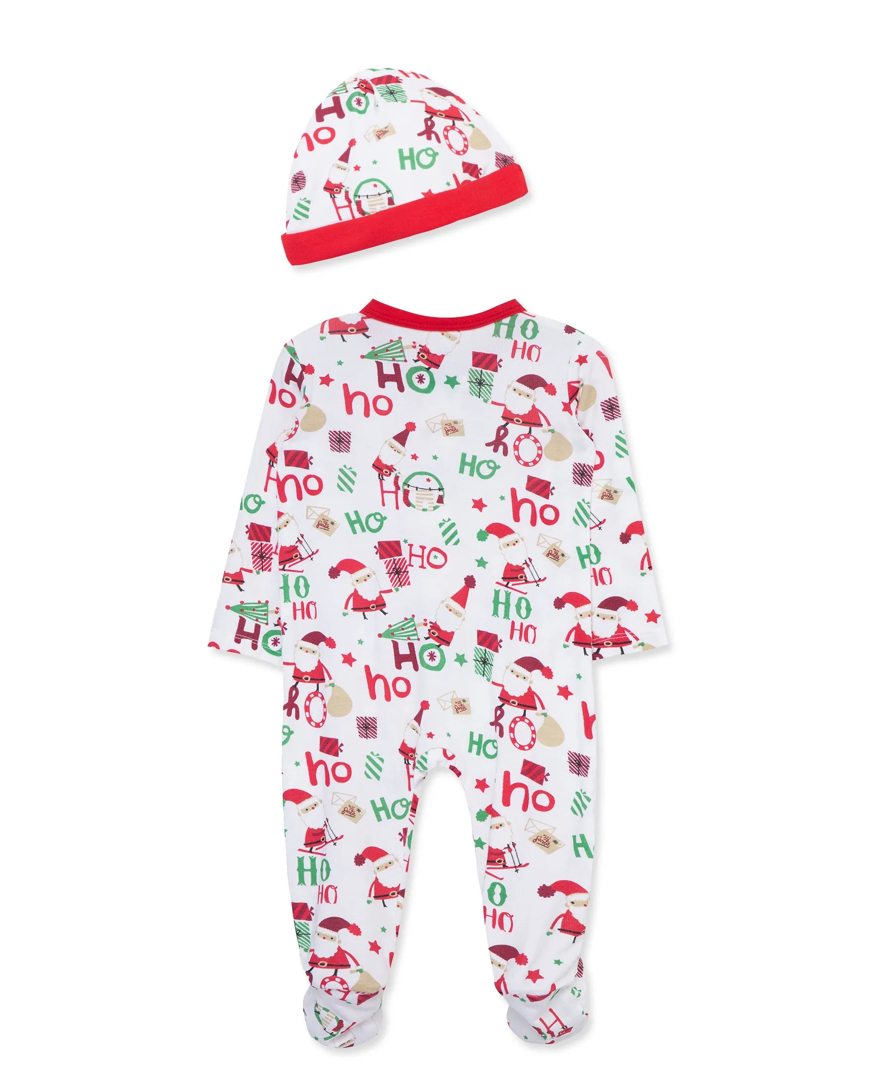 Ho Ho Ho Bamboo 2-Way-Zip Footie & Hat (NB-9M)