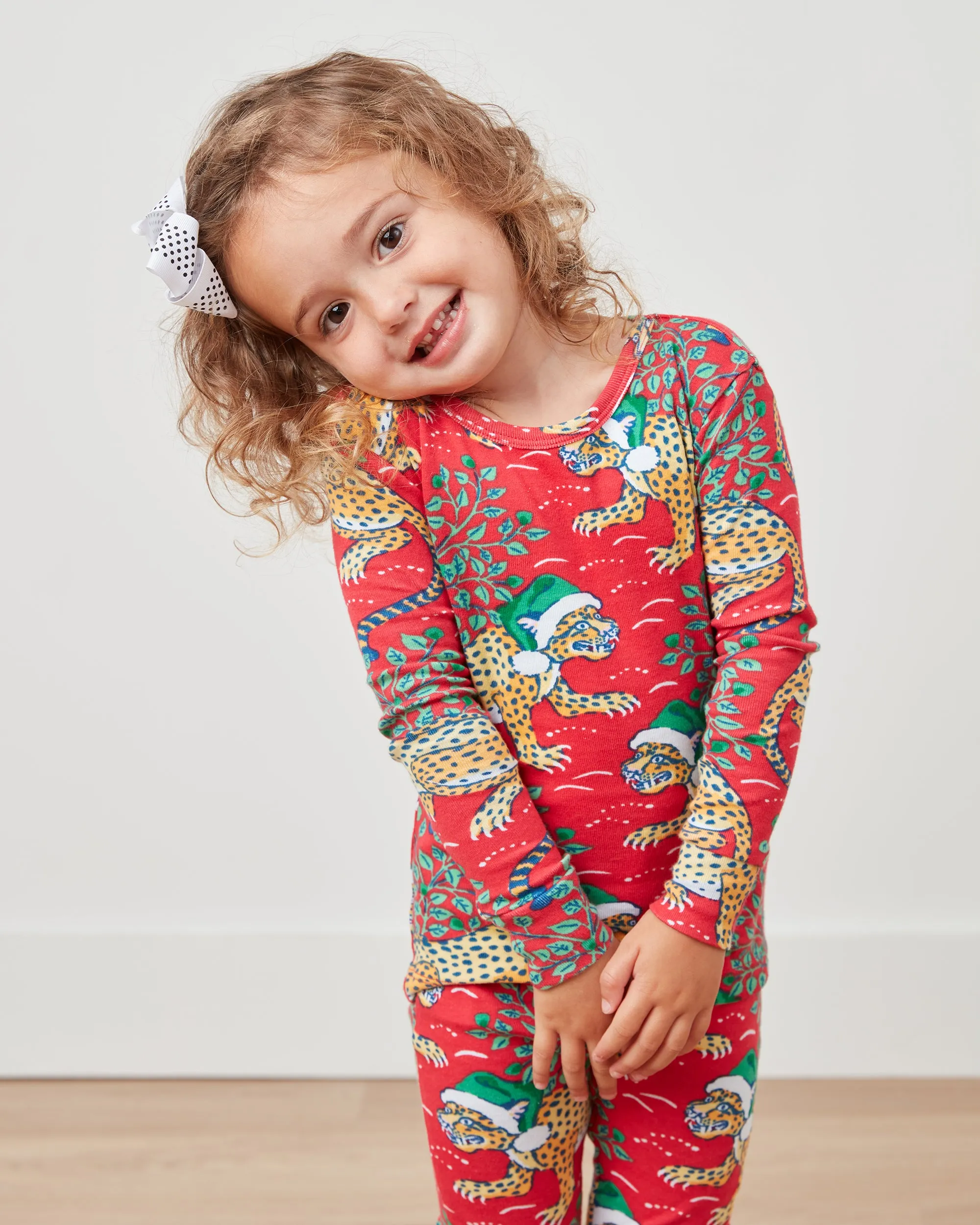 Holly Jolly Bagheera - Kids PJ Set - Ruby