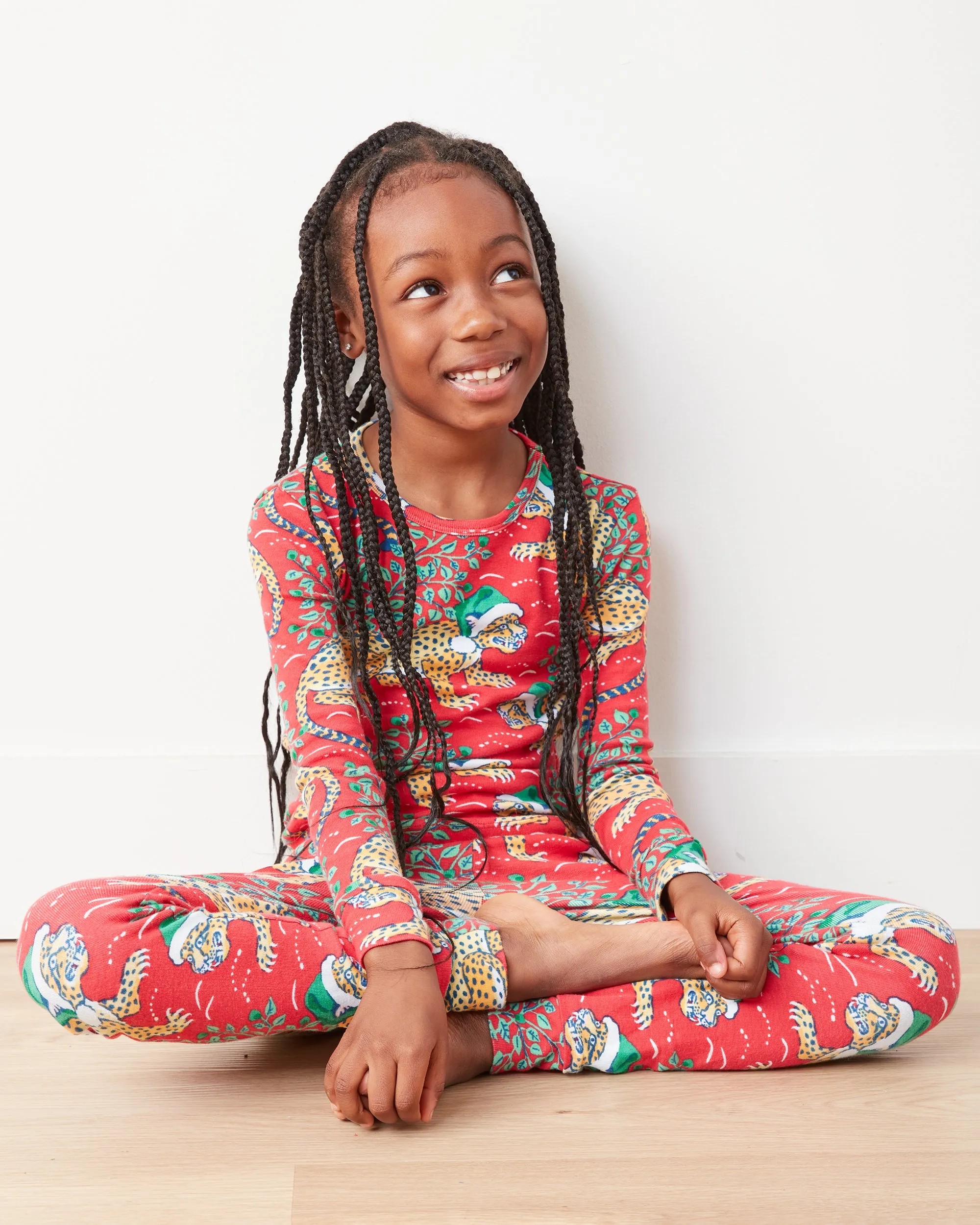 Holly Jolly Bagheera - Kids PJ Set - Ruby