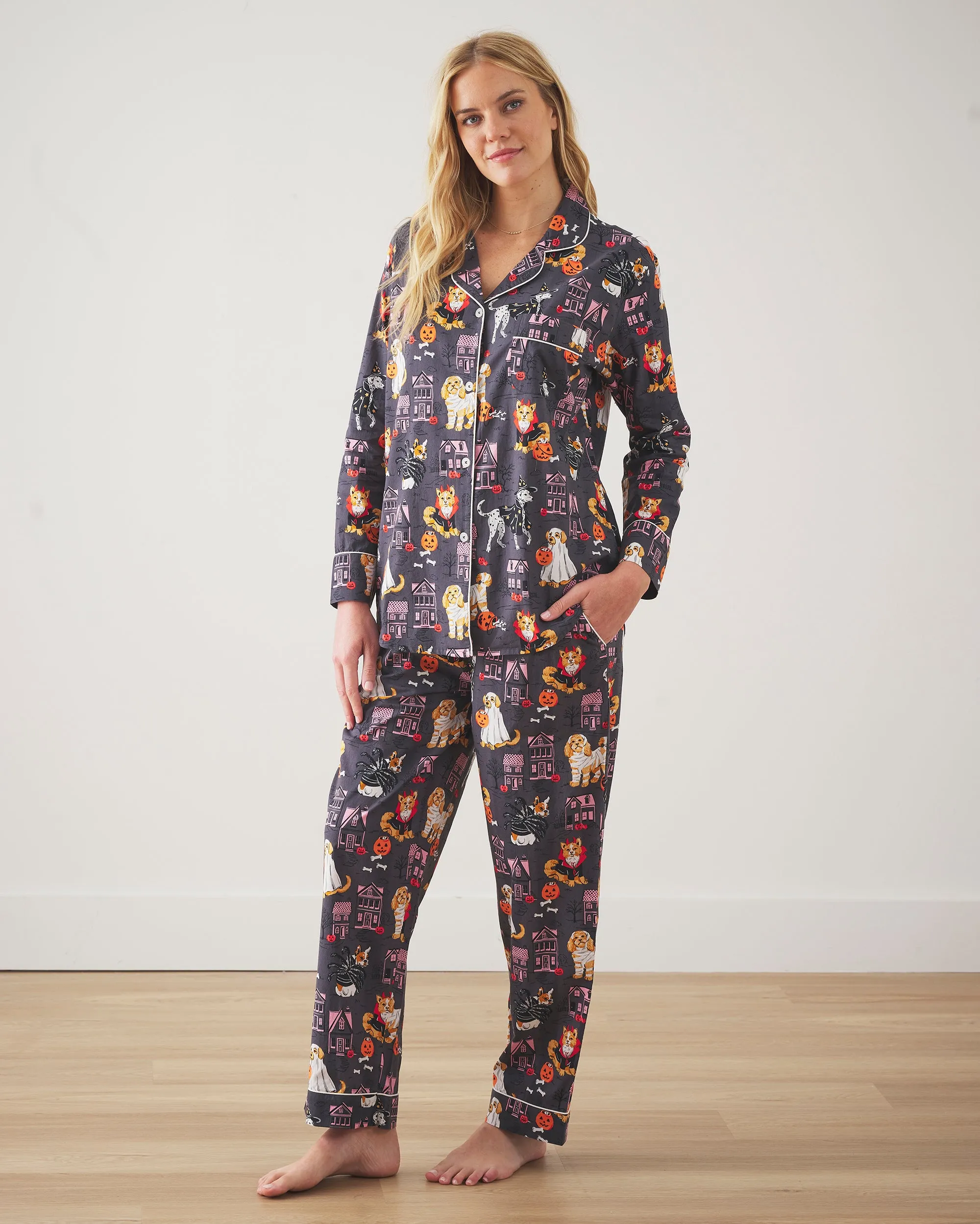 Howloween Night - Long PJ Set - Moon Rock