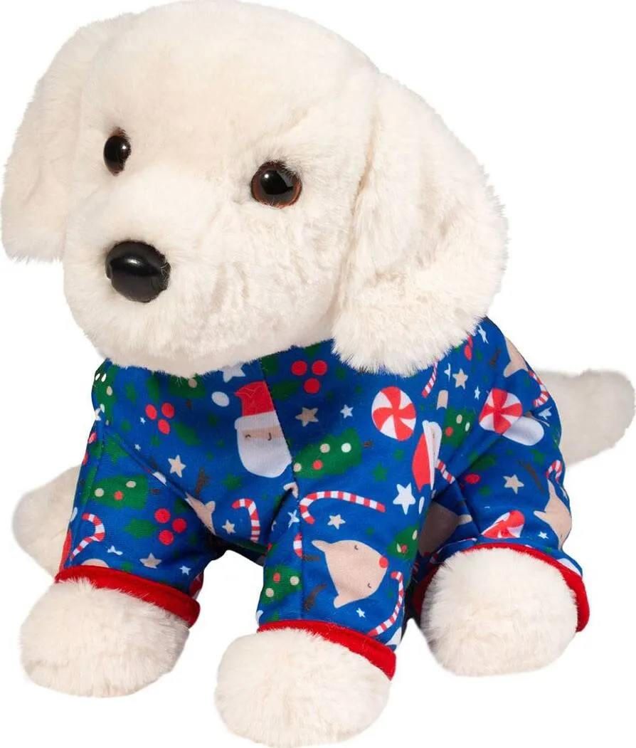 Large White Retriever in Christmas PJ