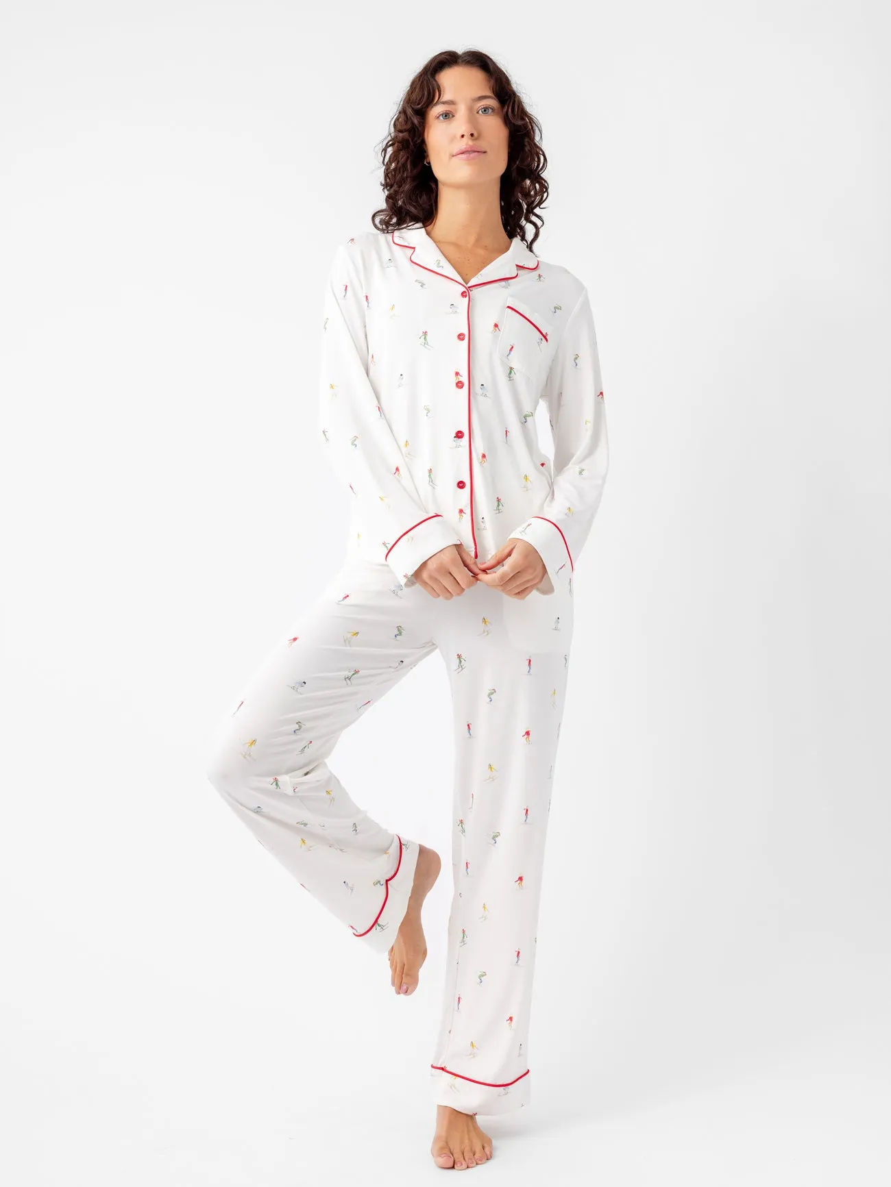Last Chance Women's Bamboo Stretch-Knit Long Sleeve Pajama Set