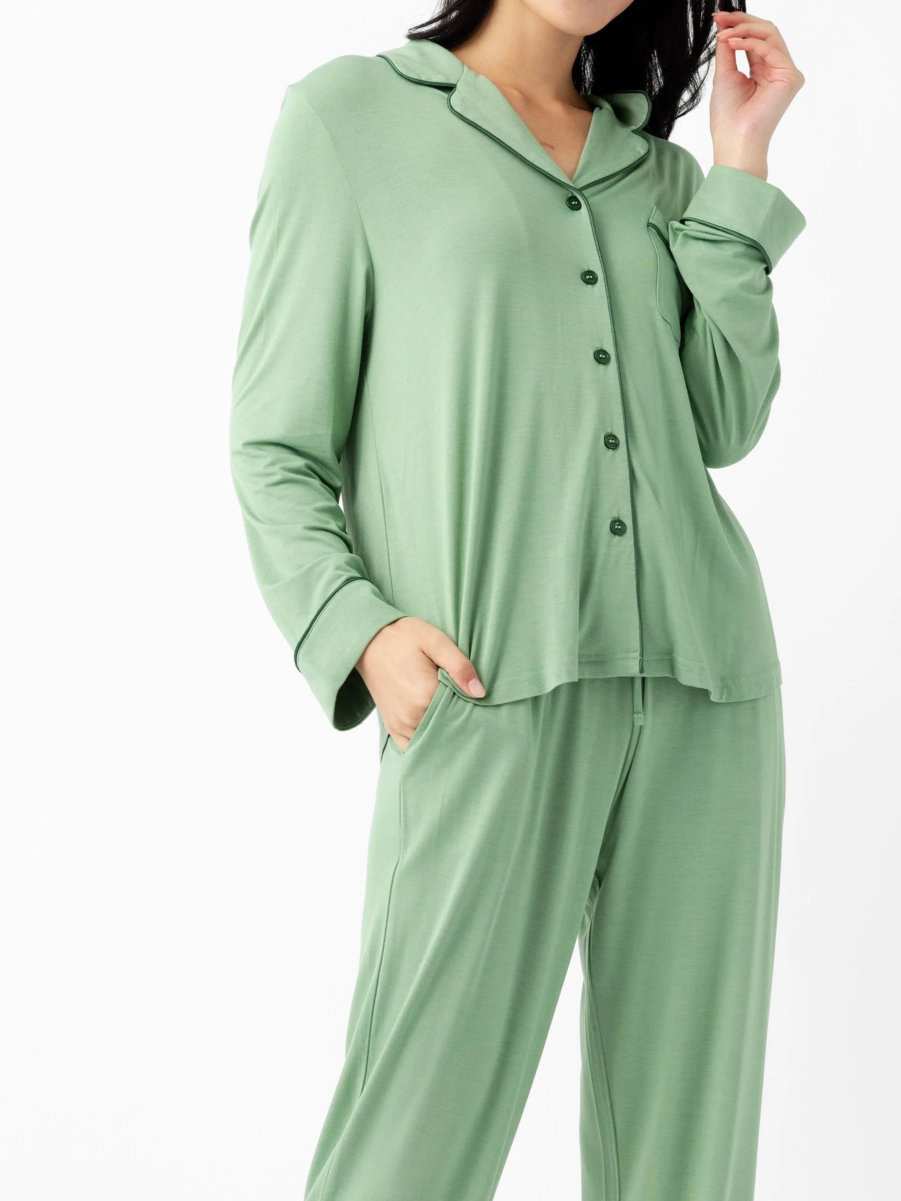 Last Chance Women's Bamboo Stretch-Knit Long Sleeve Pajama Set