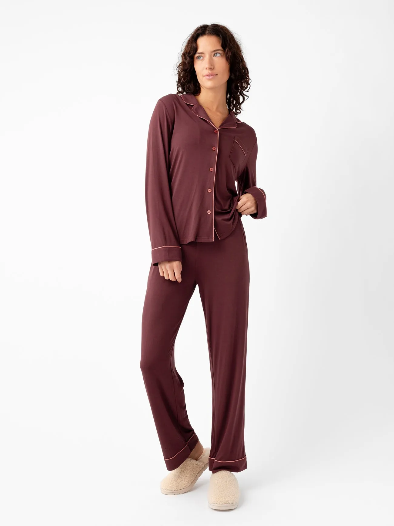 Last Chance Women's Bamboo Stretch-Knit Long Sleeve Pajama Set