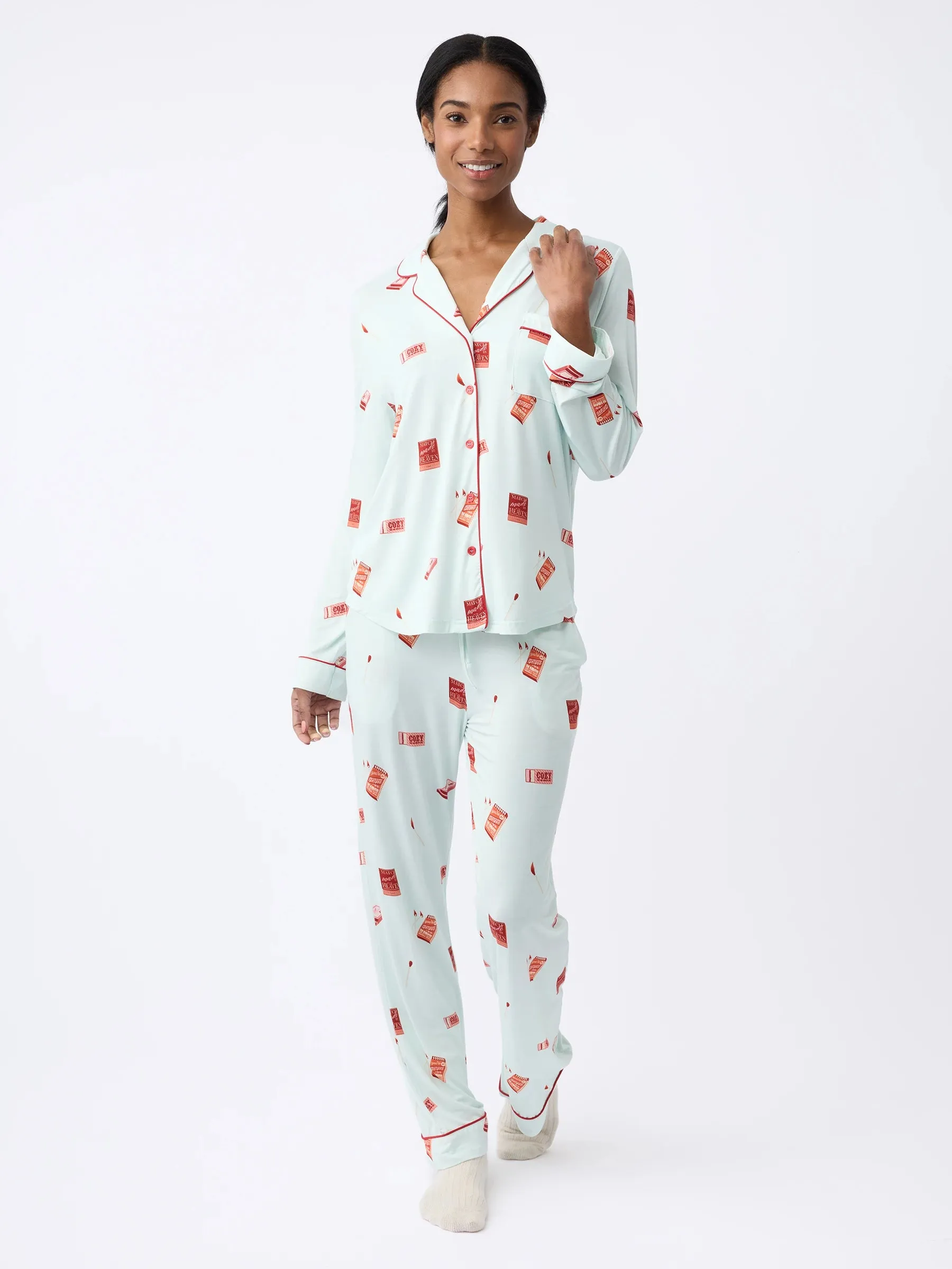 Last Chance Women's Bamboo Stretch-Knit Long Sleeve Pajama Set