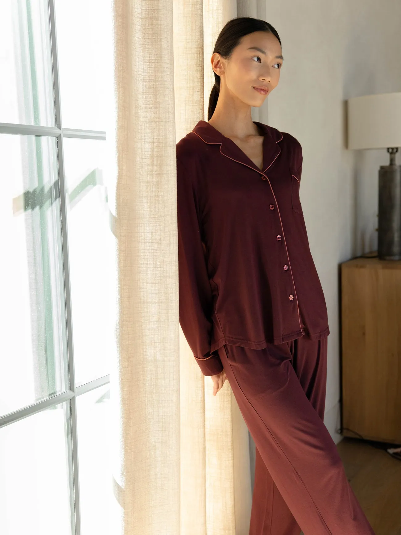 Last Chance Women's Bamboo Stretch-Knit Long Sleeve Pajama Set