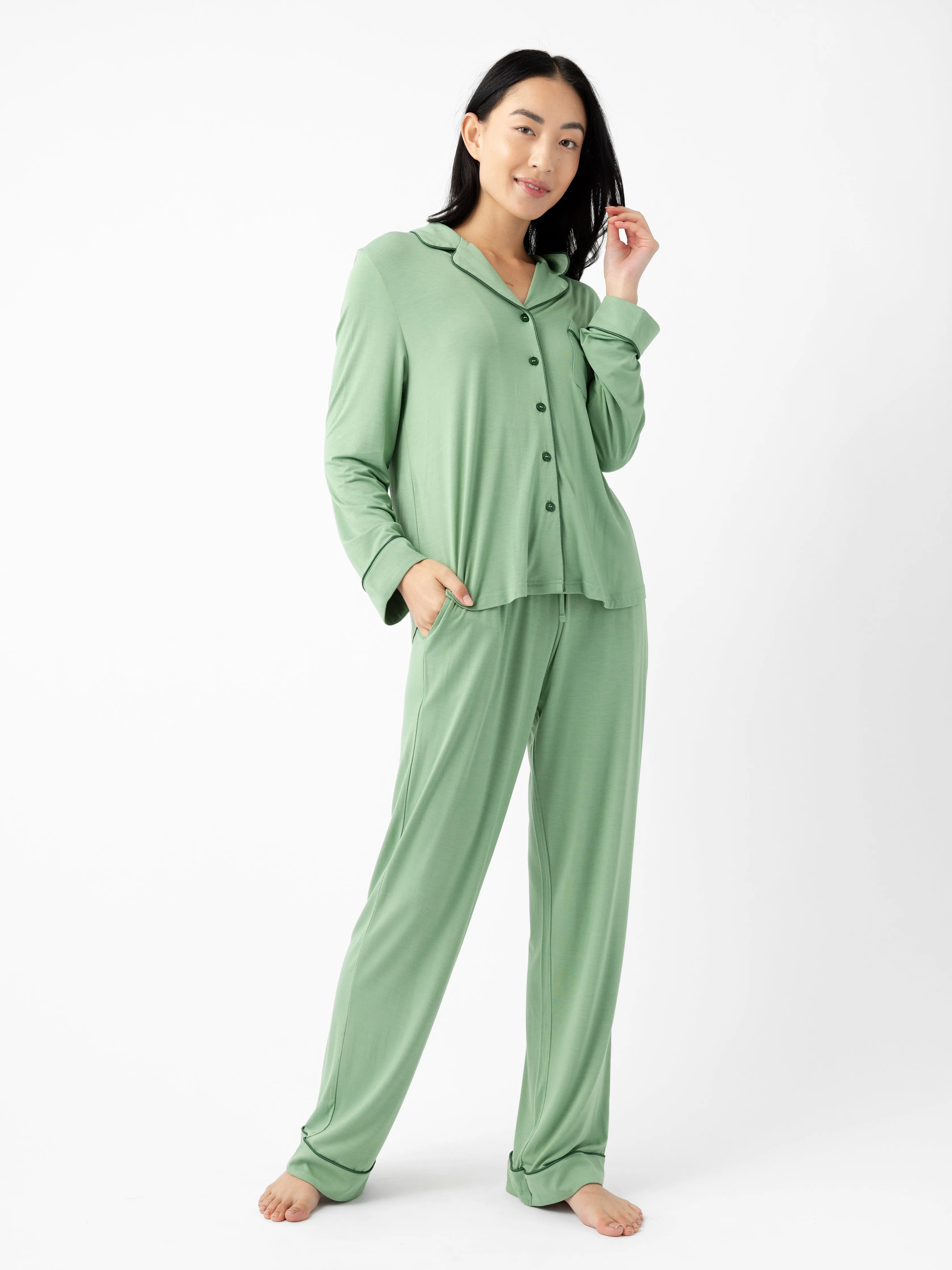 Last Chance Women's Bamboo Stretch-Knit Long Sleeve Pajama Set