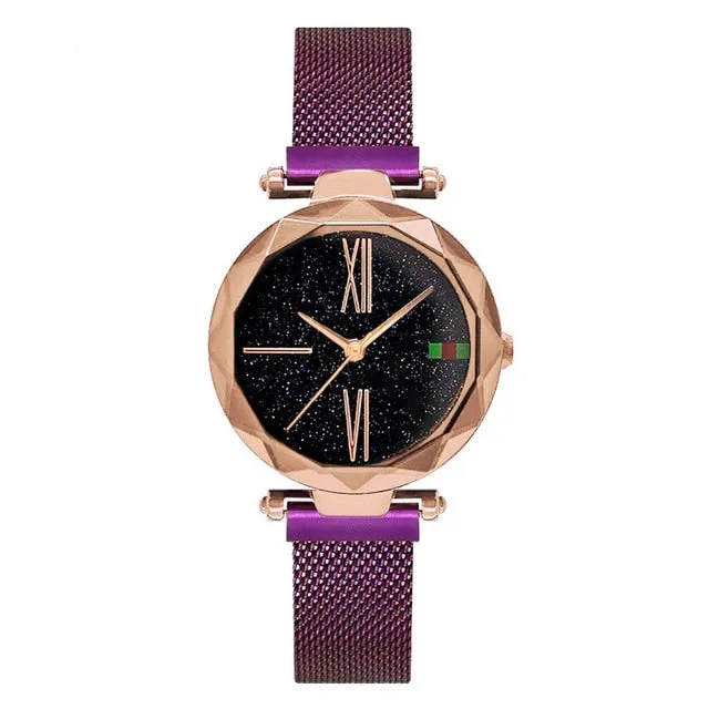 Magnet Starry Luxury Rose Gold Women Watch