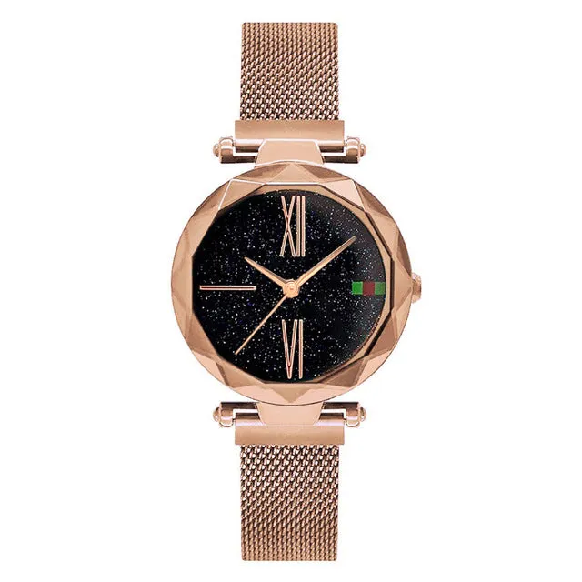 Magnet Starry Luxury Rose Gold Women Watch