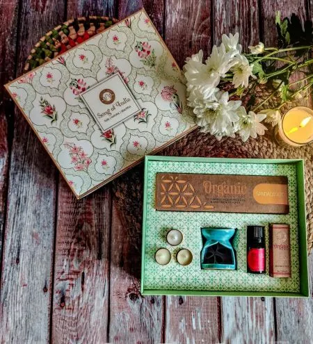 Organic Goodness Incense Cones, Burner, Tea Lights & Aroma gift set