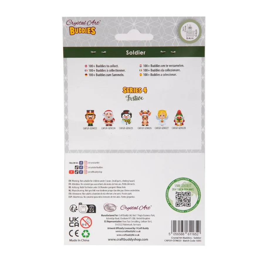 "Soldier" Crystal Art Buddies Festive Series 4 Decoration