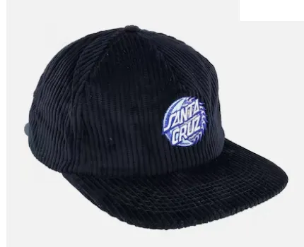 Santa Cruz Eclipse Dot Cap Cord Strapback - Black