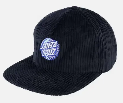 Santa Cruz Eclipse Dot Cap Cord Strapback - Black