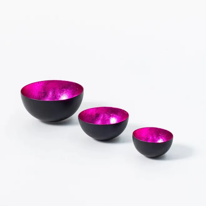 Set of 3 Tea Lights Fuchsia Pink