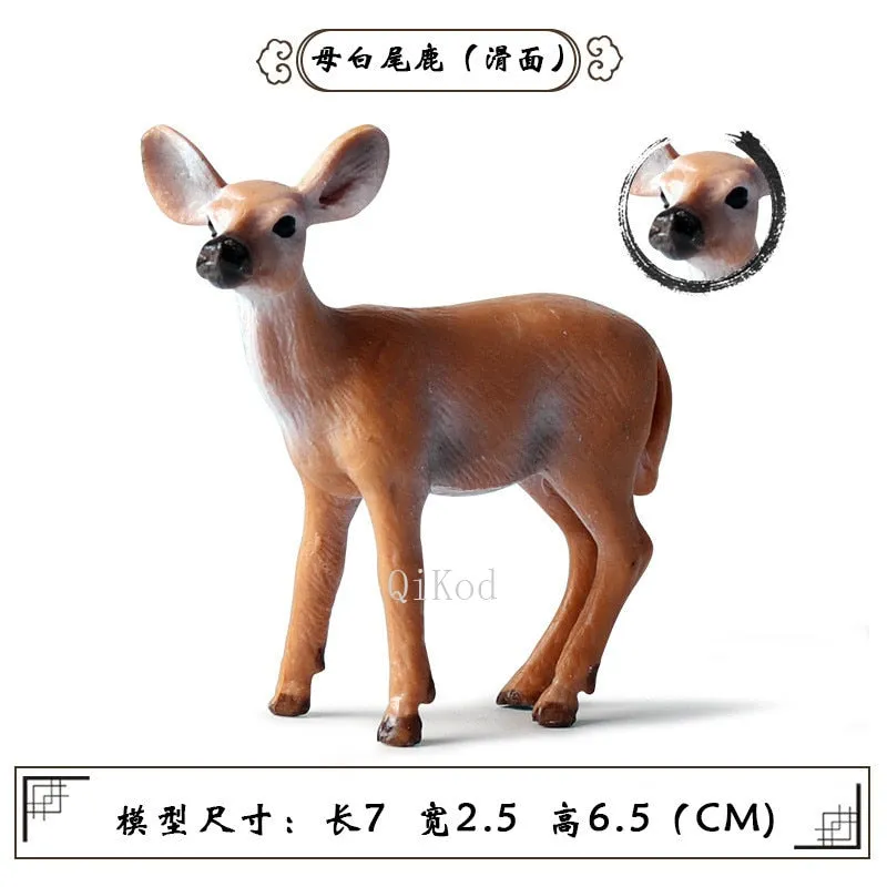 Simulation Forest Deer Figurines Moose,Elk,reindeer,Alpaca,Sika deer Action Figures Animal Model Decoration Cake Toppers Toys