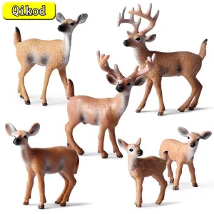 Simulation Forest Deer Figurines Moose,Elk,reindeer,Alpaca,Sika deer Action Figures Animal Model Decoration Cake Toppers Toys