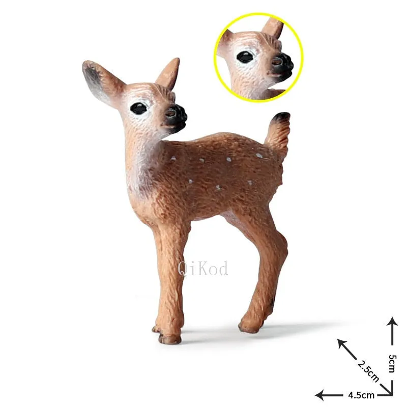 Simulation Forest Deer Figurines Moose,Elk,reindeer,Alpaca,Sika deer Action Figures Animal Model Decoration Cake Toppers Toys