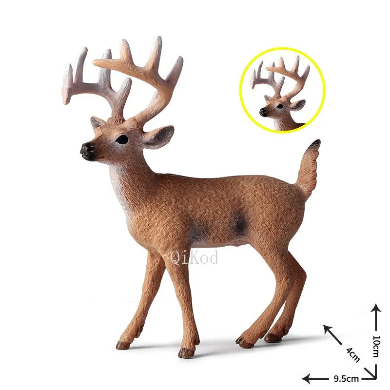 Simulation Forest Deer Figurines Moose,Elk,reindeer,Alpaca,Sika deer Action Figures Animal Model Decoration Cake Toppers Toys