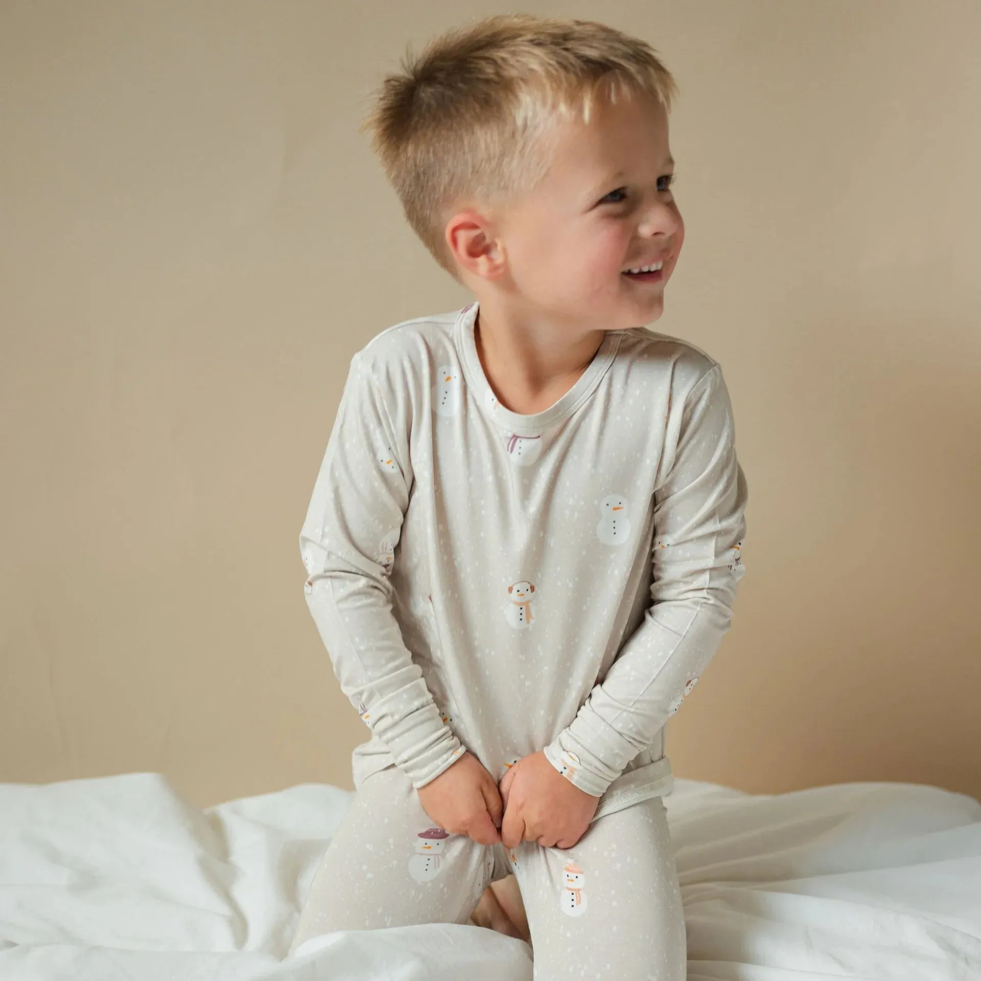 Snowman Bamboo Two-Piece Pajamas