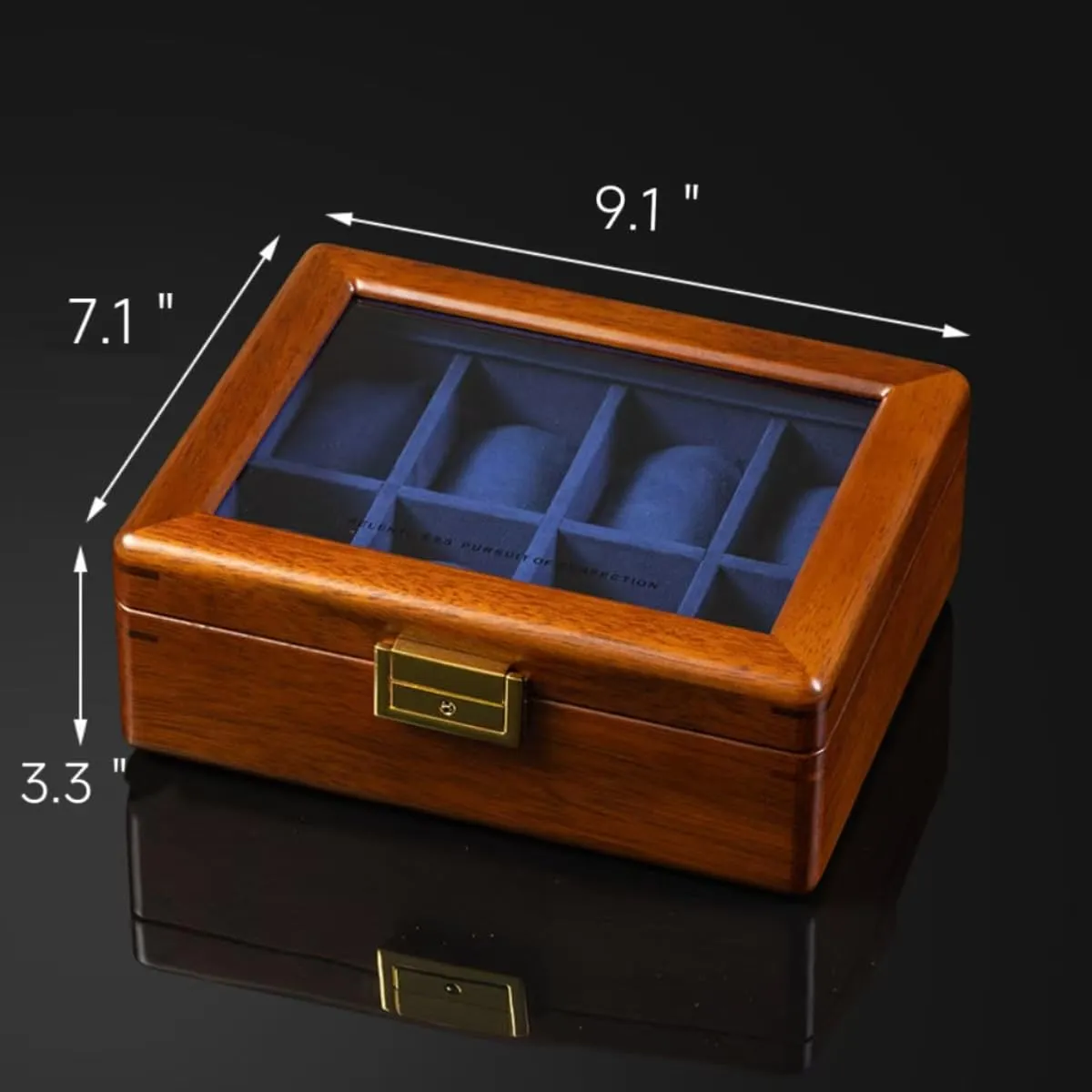 Solid Wood Watch Box 8 Slots With Glass Lid Walnut Collection Case For Men Women Luxury Wooden Display Organizer Storage Holder