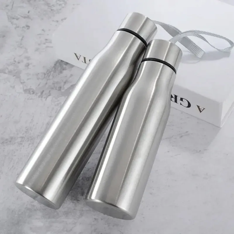 Stainless Steel 1000/750 ml Water Bottle Leak Proof Portable Riding Sports Cup with Handle Kettle for Cold Keeping