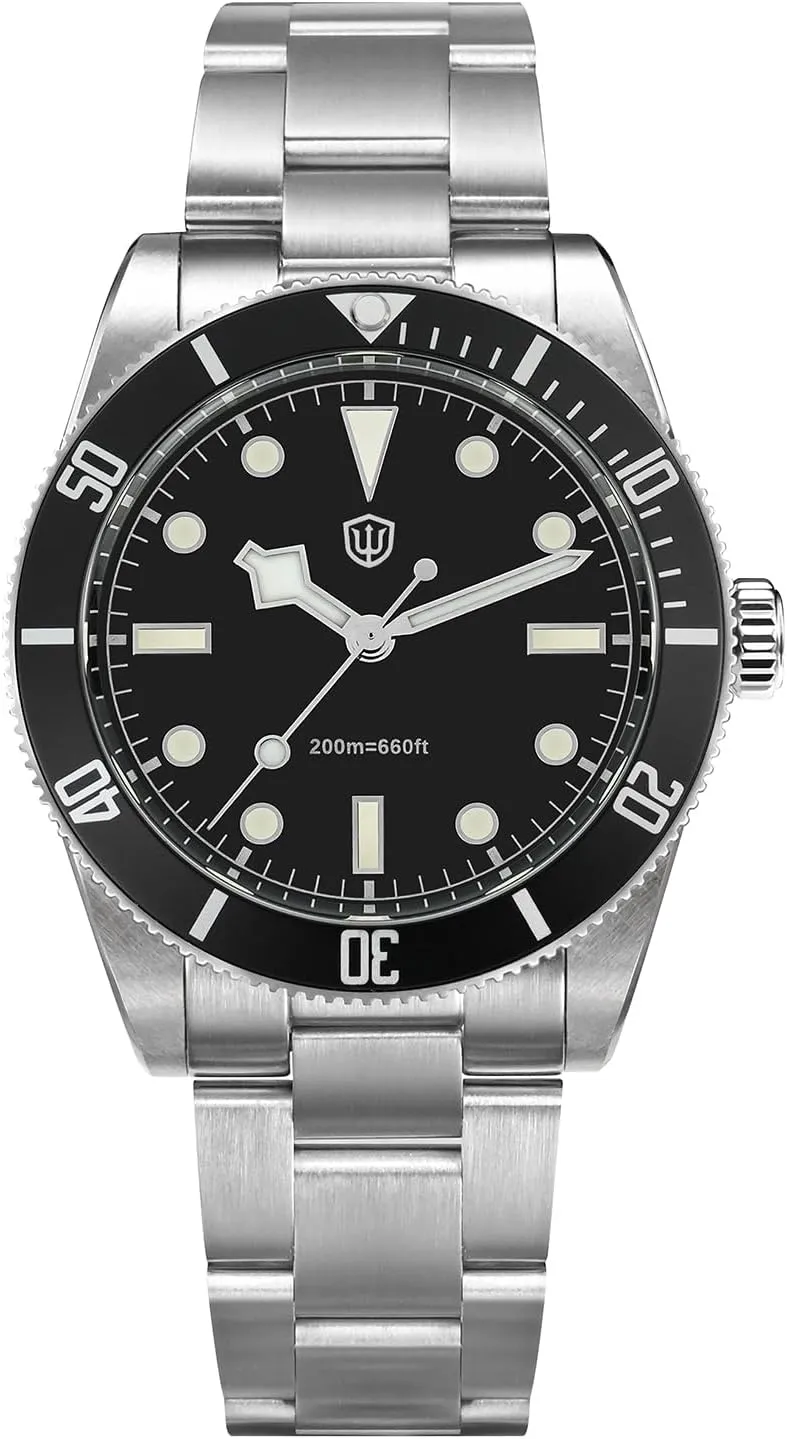 watchdives Quartz Watches, WD7922 BB54 Mens Watch 37mm Sapphire Crystal Luxury Wrist Watch 20Bar Diver Watches for Men